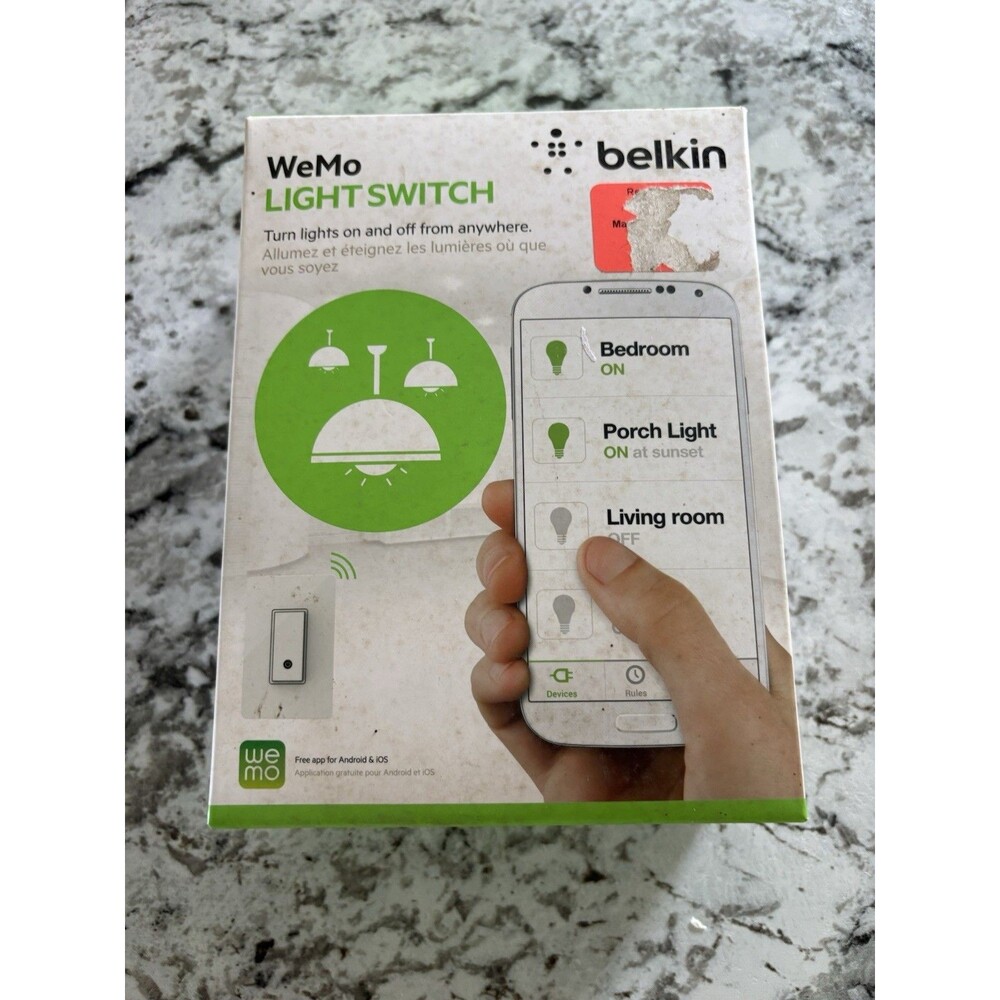 Belkin WeMo Light Switch Wi‑Fi Smart Wall Switch White